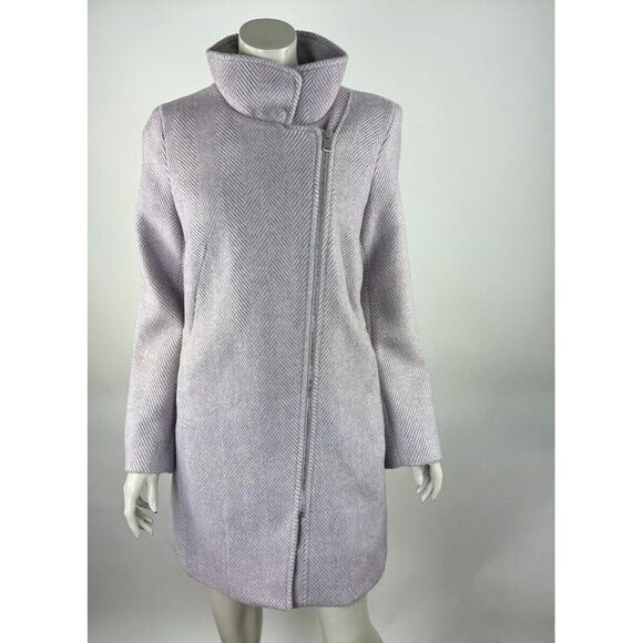 Jackets & Blazers - LOFT Lilac Wool Pea coat Women M NWT $175 Long Sleeve Pockets Full Zip Jacket